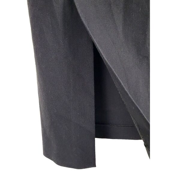 Vince XS Black Pencil Skirt Cotton Blend Stretch Pull On Front Vent Office Party - Picture 6 of 8